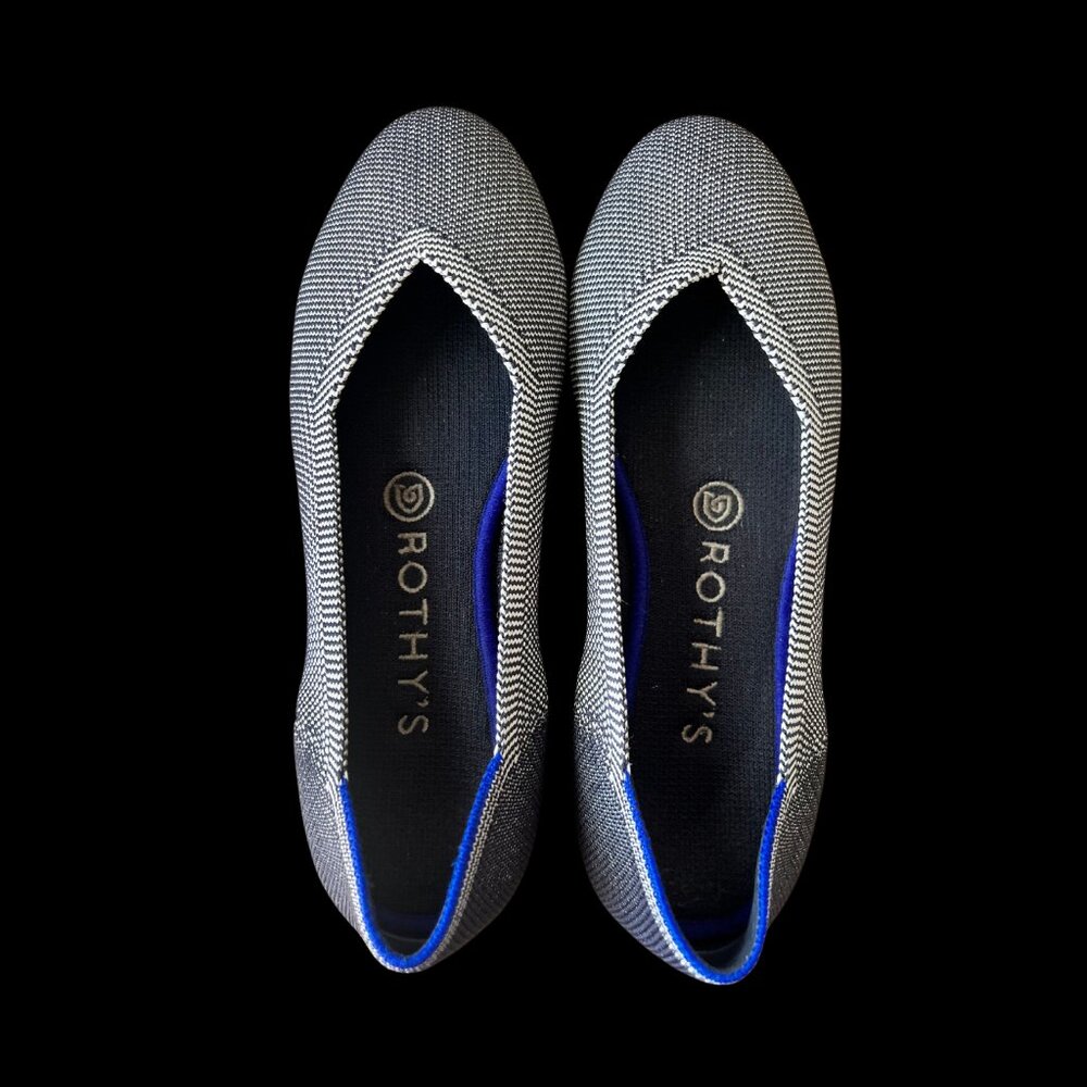 Navy Blue & White Flat Rothy's
